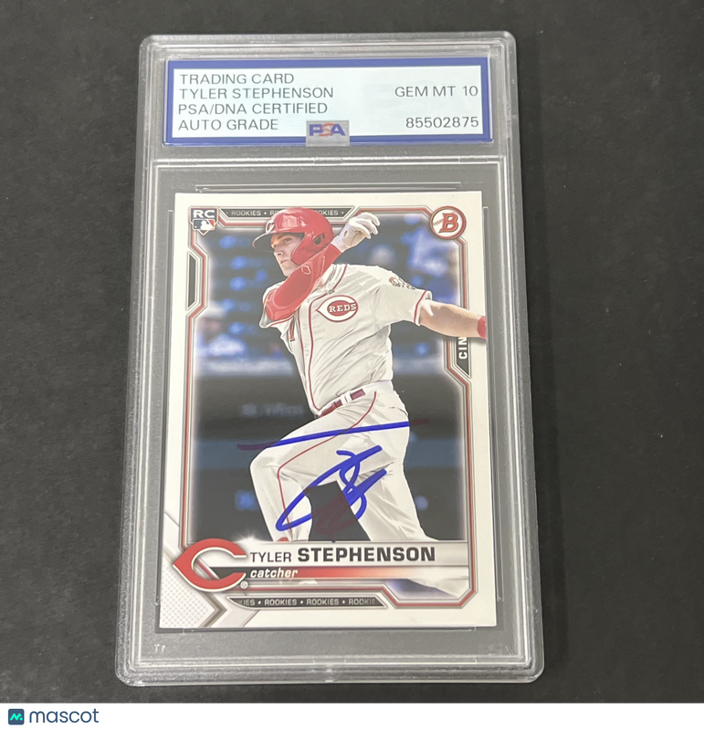 2021 Bowman #20 Tyler Stephenson Rookie signed card PSA Auto 10