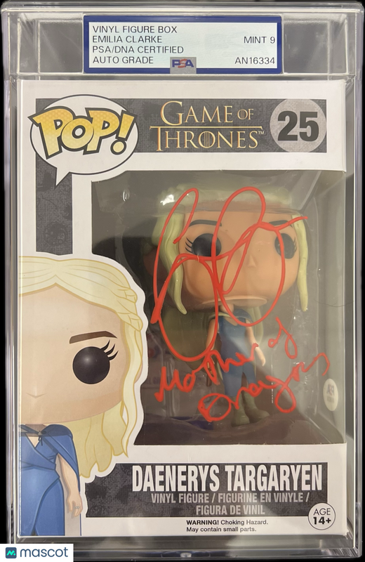 Emilia Clarke signed  Daenerys Targaryen Funko Pop #25 Encapsulated PSA Auto 9
