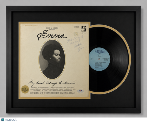 Emma Veary Signed My Heart Belongs to Hawaii Custom Framed Vinyl Album PSA