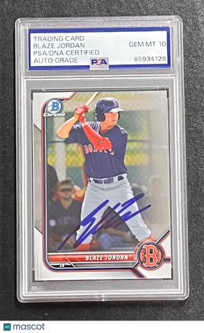2021 Topps Bowman Chrome Prospects #BCP-58 Blaze Jordan Signed Card Auto 10 PSA