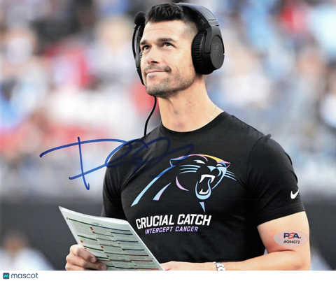 Dave Canales Signed Carolina Panthers Football 8x10 Photo PSA Autographed