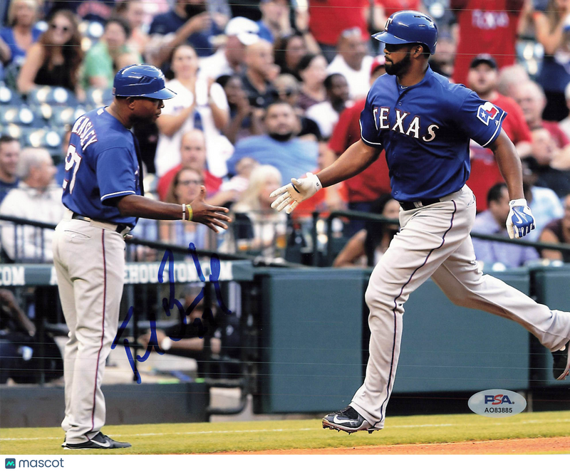 Tony Beasley Texas Rangers Signed 8x10 Photo PSA