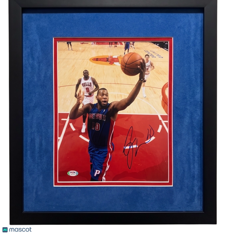 Greg Monroe Detroit Pistons Signed Basketball 11x14 Custom Framed Photo PSA