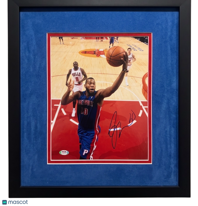 Greg Monroe Detroit Pistons Signed Basketball 11x14 Custom Framed Photo PSA