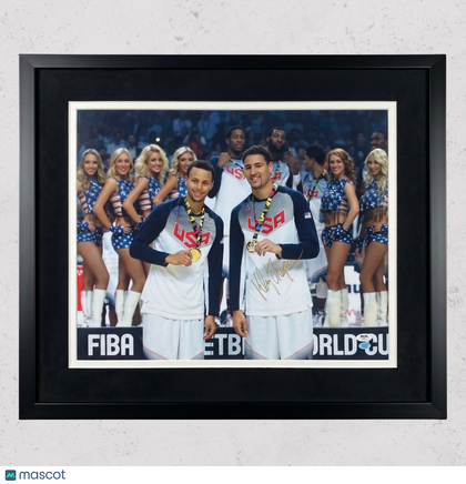 Klay Thompson Team USA Signed Basketball 16x20 Custom Framed Photo PSA