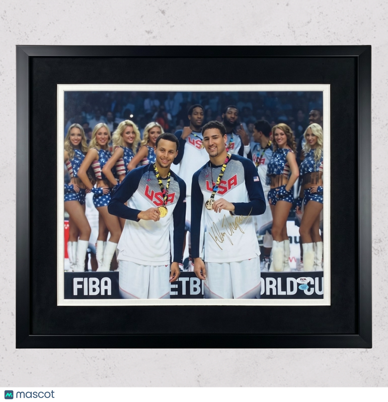 Klay Thompson Team USA Signed Basketball 16x20 Custom Framed Photo PSA