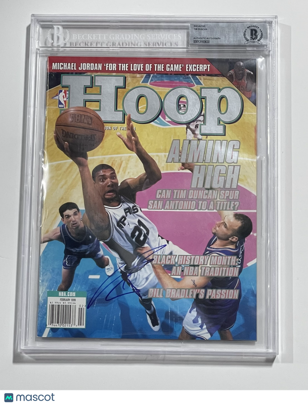 Tim Duncan Signed 1999  Hoop Magazine BAS Autographed Encapsulated