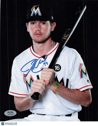 J.T. Riddle Miami Marlins Signed 8x10 Photo PSA