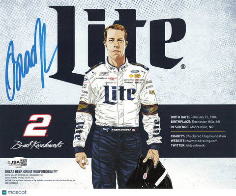 Brad Keselowski Signed Racing 8x10 Photo JSA Autographed