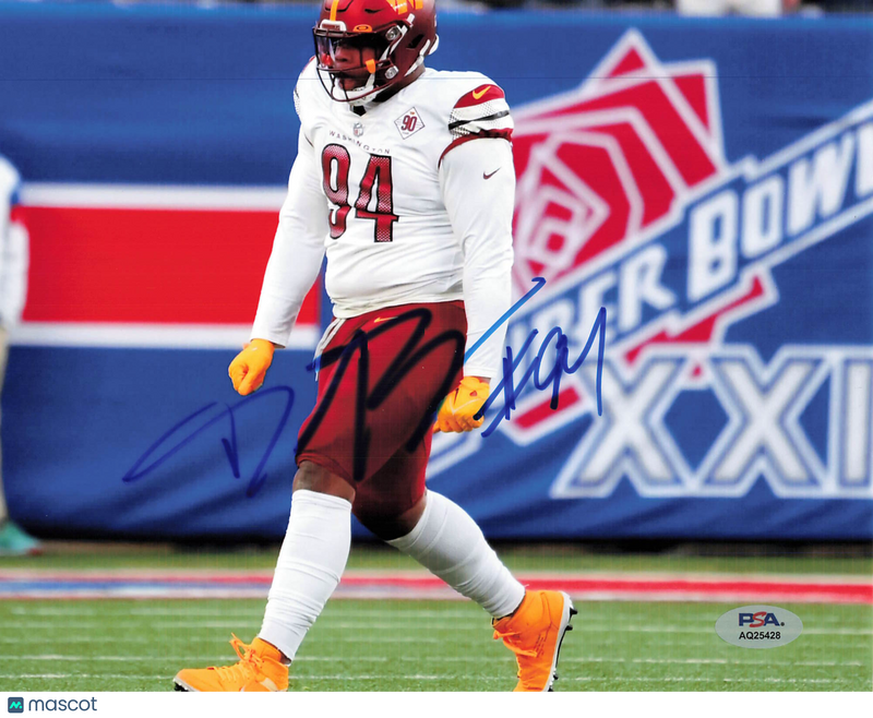 Daron Payne Signed Washington Commanders Football 8x10 Photo PSA Autographed