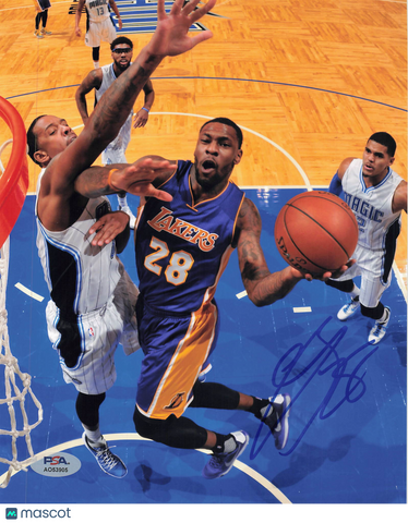 Tarik Black Los Angeles Lakers Signed Basketball 8x10 Photo PSA
