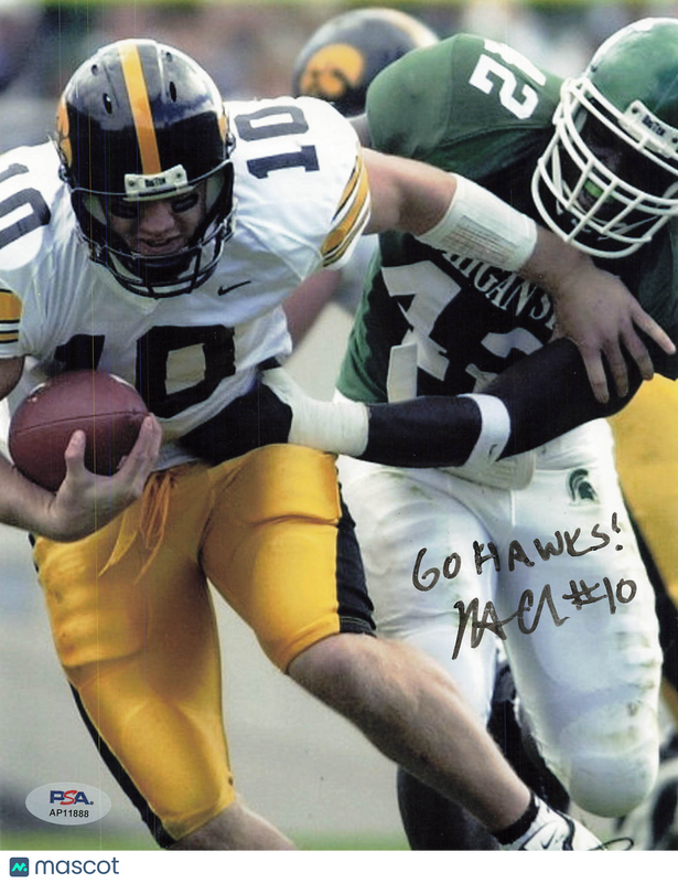 Nate Chandler Signed Iowa Hawkeyes Football 8x10 Photo PSA Autographed