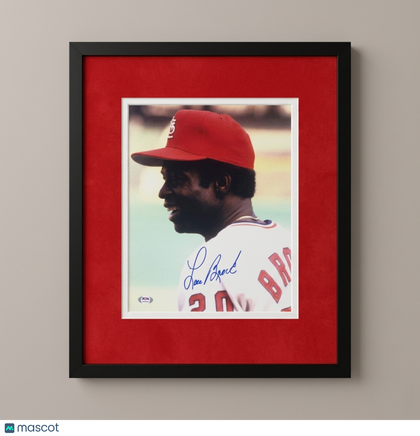 Lou Brock St. Louis Cardinals Signed Custom Framed 11x14 Photo PSA
