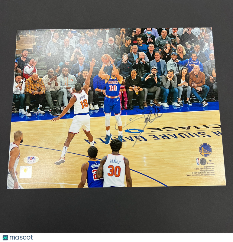 Stephen Curry Golden State Warriors Signed Basketball 11x14 Photo PSA