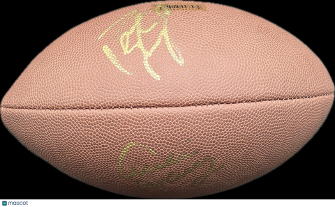 Peyton Manning & Archie Manning Signed Wilson Football PSA Autographed NFL