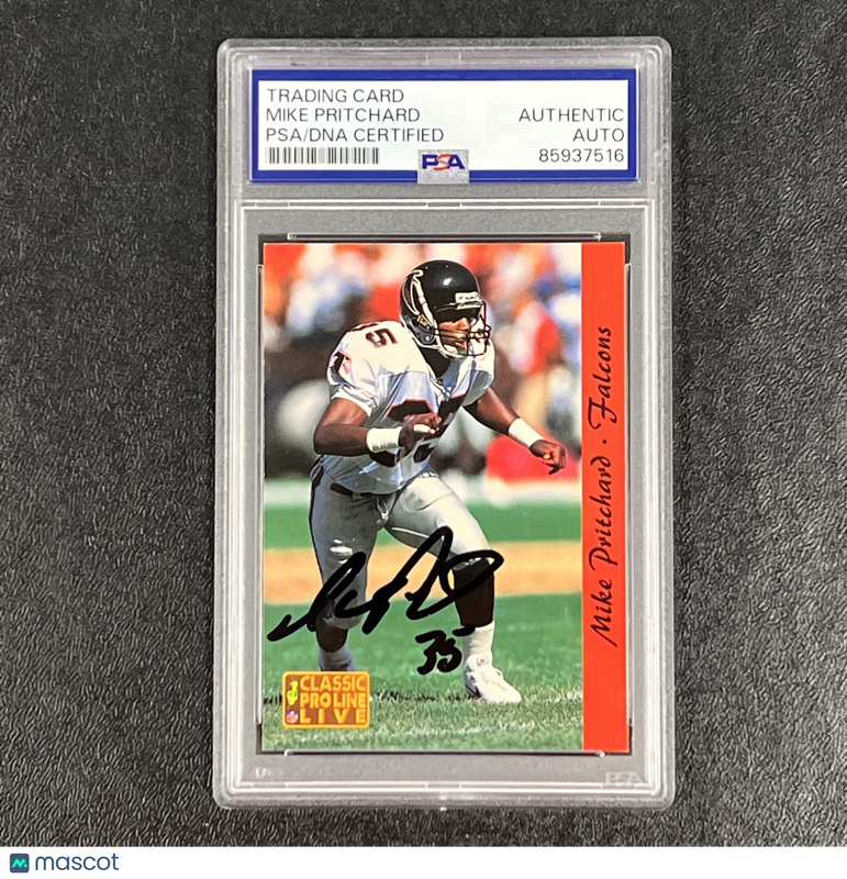 1993 Classic Pro Line Live#5 Mike Pritchard Signed Card Auto PSA Slabbed Falcons