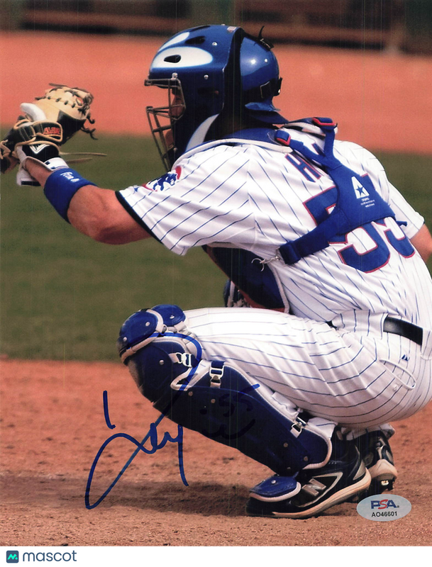 Koyie Hill Chicago Cubs Signed 8x10 Photo PSA
