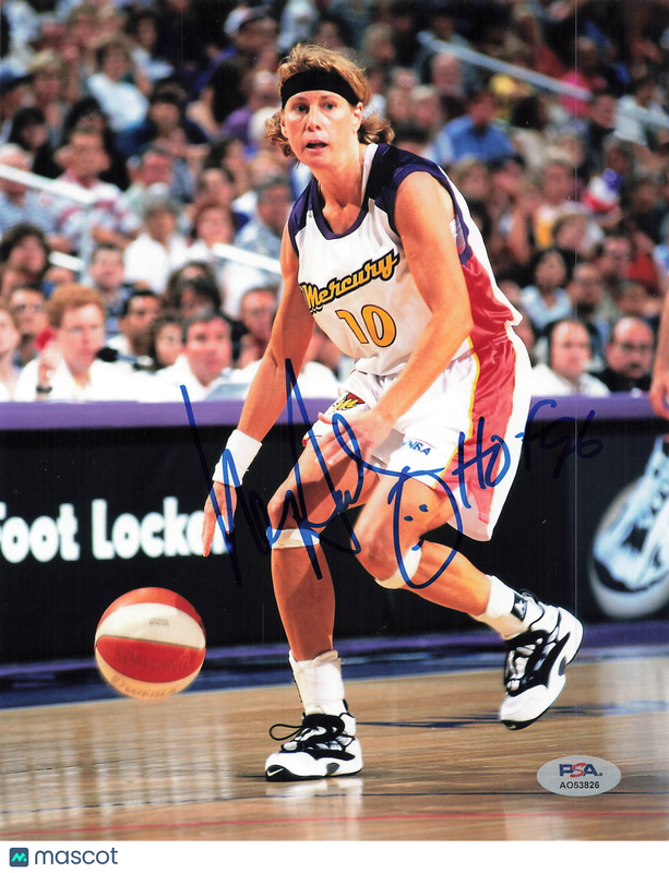 Nancy Lieberman-Cline Phoenix Mercury Signed Basketball 8x10 Photo PSA