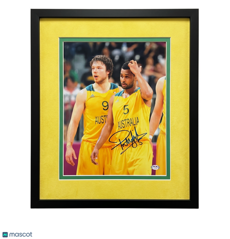 Patty Mills Australian Boomers Signed Basketball 11x14 Custom Framed Photo PSA