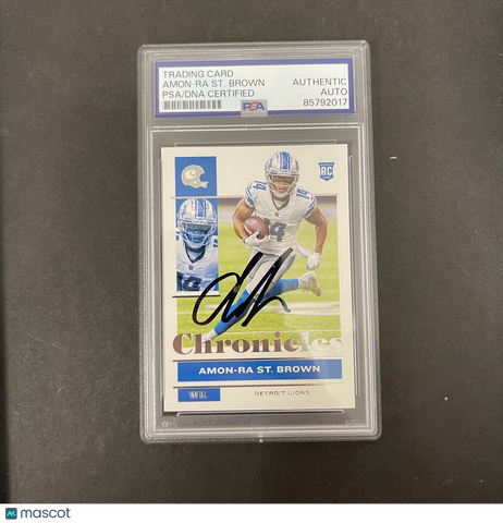 Amon-Ra St. Brown 2021 Panini Chronicles#33 Signed Card PSA Autographed