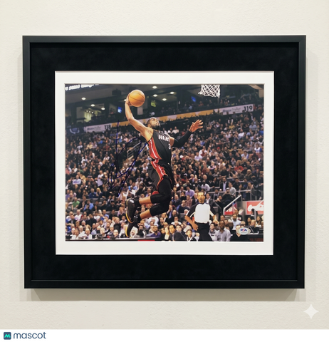 Dwyane Wade Miami Heat Signed Basketball Custom Framed 11x14 Photo PSA