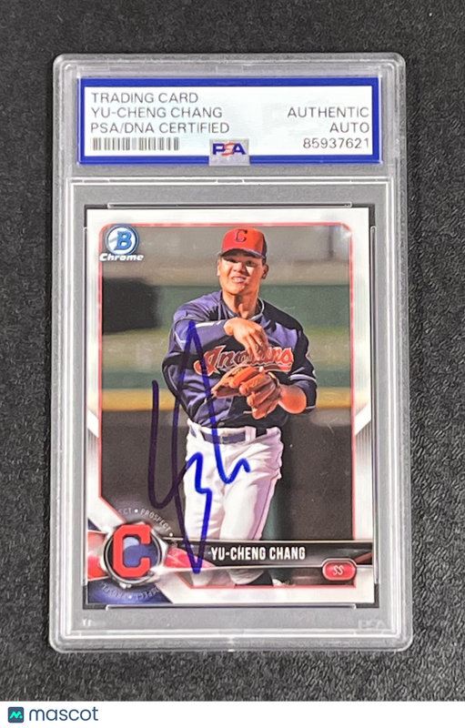 2017 Topps Bowman #BCP128 Yu-Cheng ChangSigned Card Auto PSA Slabbed Indians