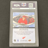 2023 Upper Deck MVP Hockey #247 Simon Edvinsson signed card PSA Red Wings RC