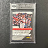 2018-19 Panini Prizm Prizms Green #81 Damian Lillard Signed Card BAS Auto 10 Slabbed Blazers