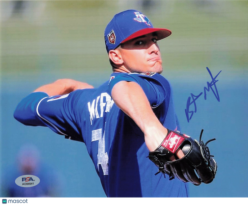 Brett Martin Texas Rangers Signed 8x10 Photo PSA