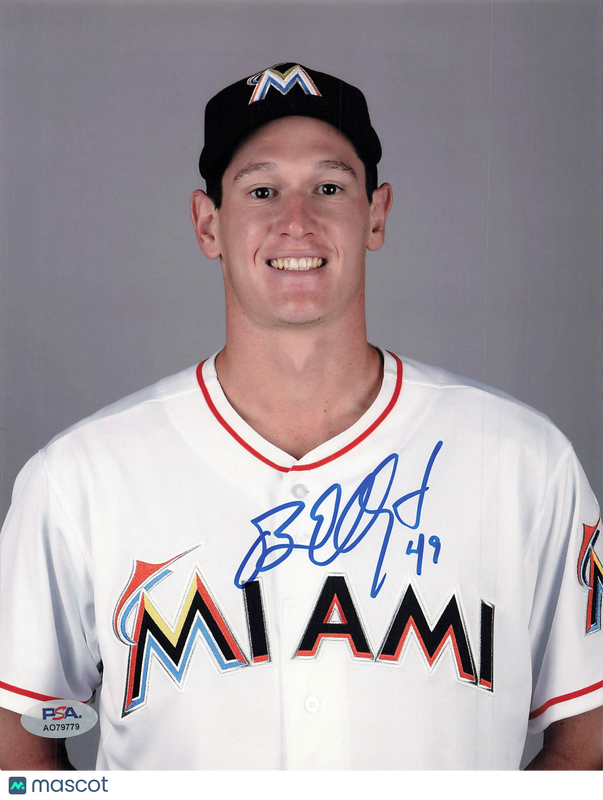 Brian Ellington Miami Marlins Signed 8x10 Photo PSA