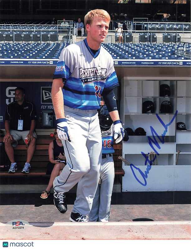 Austin Meadows Perfect Game Signed 8x10 Photo PSA