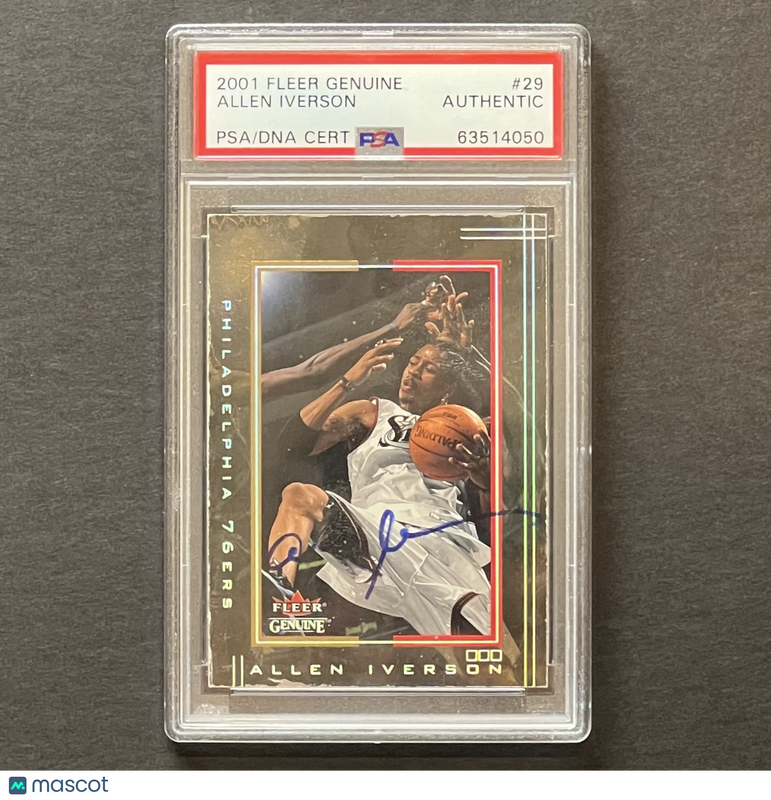 2001 Fleer Genuine#29 Allen Iverson  Signed Card Auto PSA Slabbed 76ers