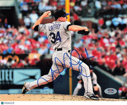 Aaron Laffey Colorado Rockies Signed 8x10 Photo PSA