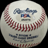 Nate Lowe Signed MLB Baseball PSA Texas Rangers