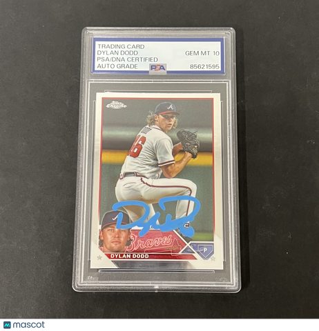 2023 Topps Chrome #USC210 Dylan Dodd signed card PSA Auto 10 Braves