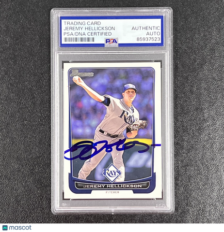 2012 Topps Bowman #29 Jeremy Hellickson Signed Card Auto PSA Slabbed TB Rays