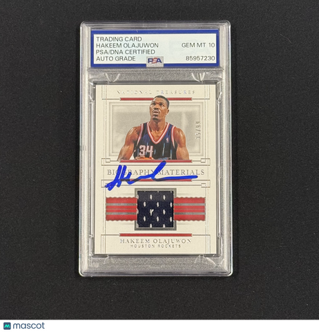 2020-21 National Treasures#Bio-How 35/99 Hakeem Olajuwon Signed Card Auto 10 PSA