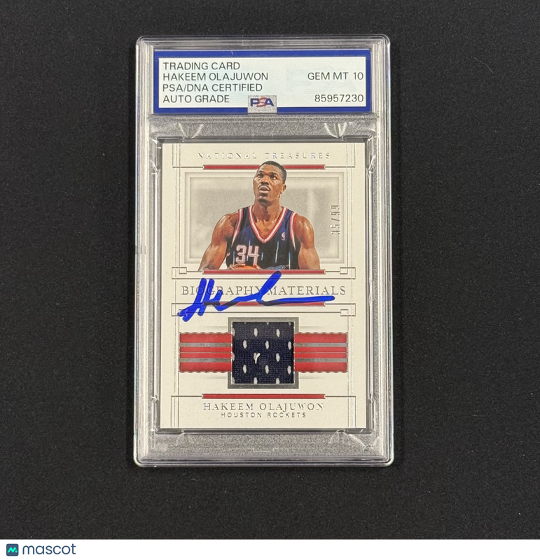2020-21 National Treasures#Bio-How 35/99 Hakeem Olajuwon Signed Card Auto 10 PSA