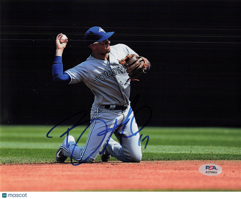 Ryan Goins Toronto Blue Jays Signed 8x10 Photo PSA