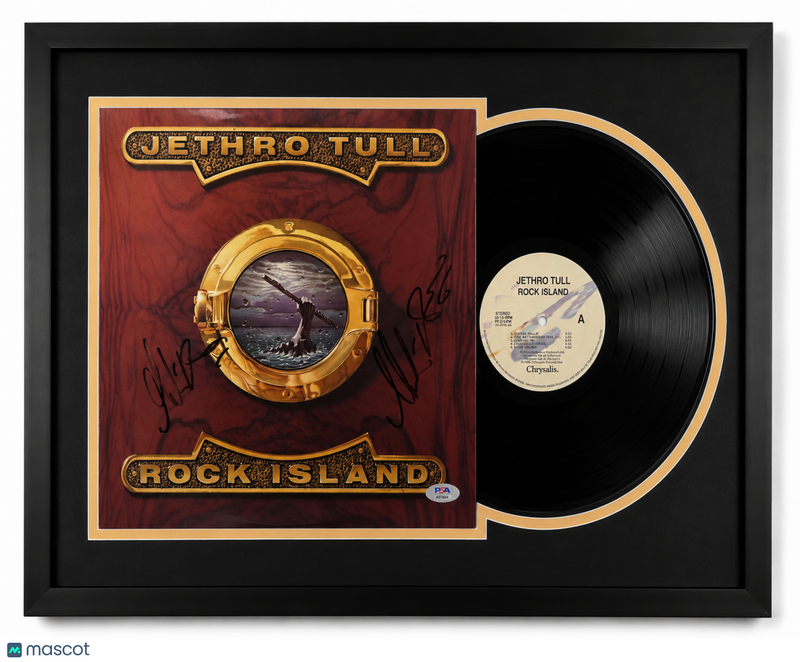 Martin Barre Signed Jethro Tull's Rock Island Custom Framed Vinyl Album PSA