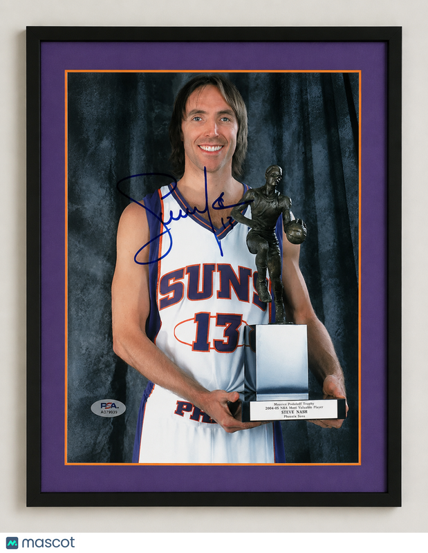 Steve Nash Phoenix Suns Signed Basketball 8x10 Custom Framed Photo PSA