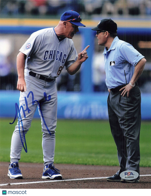 Mike Quade Chicago Cubs Signed 8x10 Photo PSA