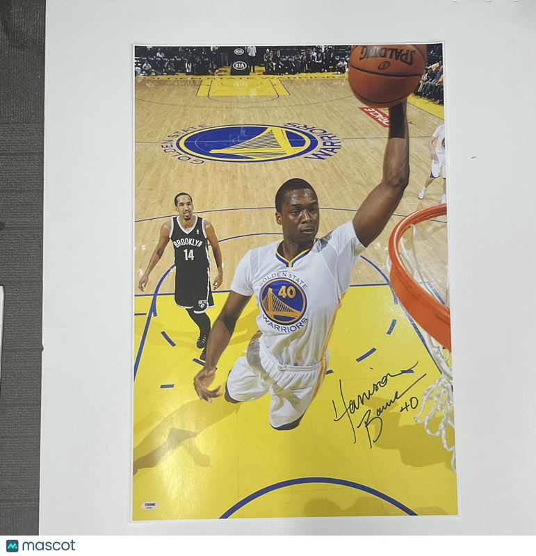 Harrison Barnes Golden State Warriors Signed Basketball 20x30 Photo PSA