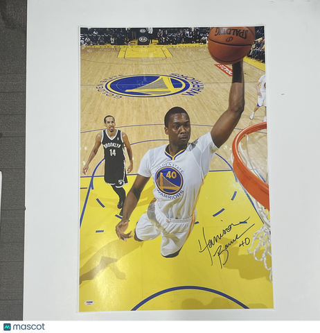 Harrison Barnes Golden State Warriors Signed Basketball 20x30 Photo PSA
