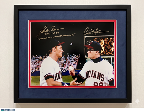 Charlie Sheen and Corbin Bernsen Indians Signed 16x20 Custom Framed Photo PSA