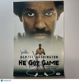 Denzel Washington Spike Lee Signed 12x18 Photo He Got Game PSA Autographed
