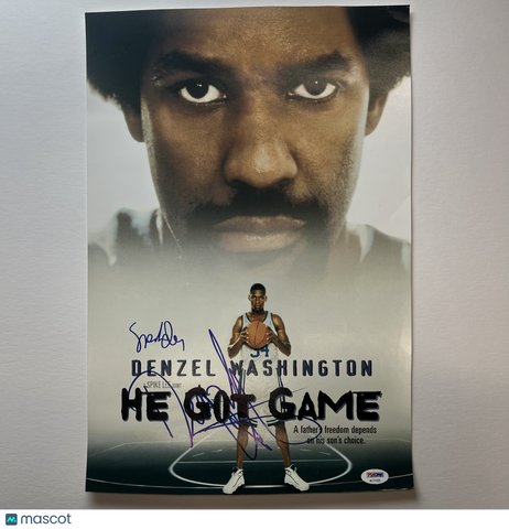 Denzel Washington Spike Lee Signed 12x18 Photo He Got Game PSA Autographed