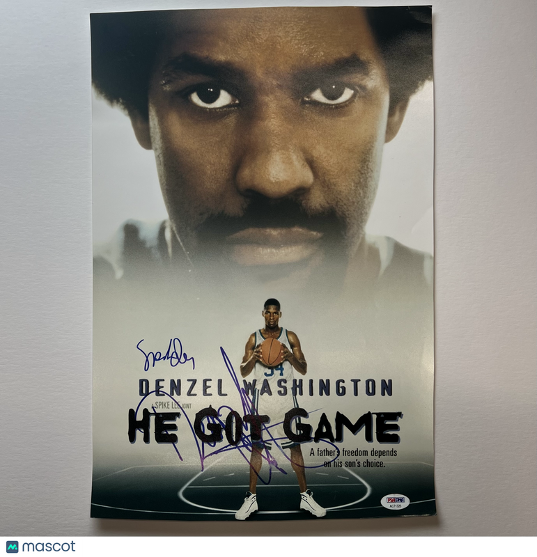 Denzel Washington Spike Lee Signed 12x18 Photo He Got Game PSA Autographed