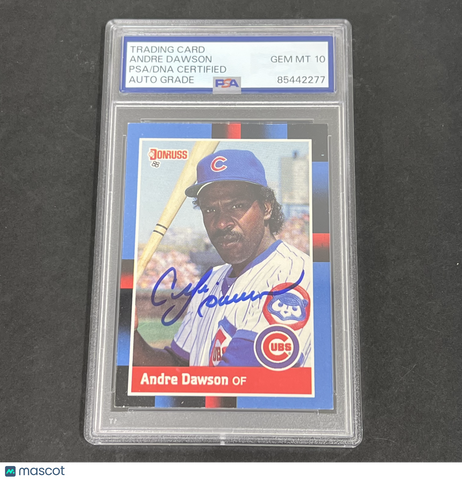 1988 Donruss #269 Andre Dawson signed card PSA Auto 10 Cubs