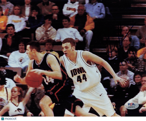 Greg Brunner Iowa Hawkeyes Signed Basketball 8x10 Photo PSA